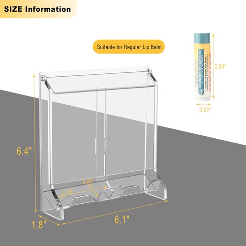 Beautyflier Clear Acrylic Lip Balm Dispenser, Organizer Holder for Lip Balm, Stackable Containers Freestanding Counter Display Stand for Lipsticks, Glosses, Lip Balm (Holder Only)