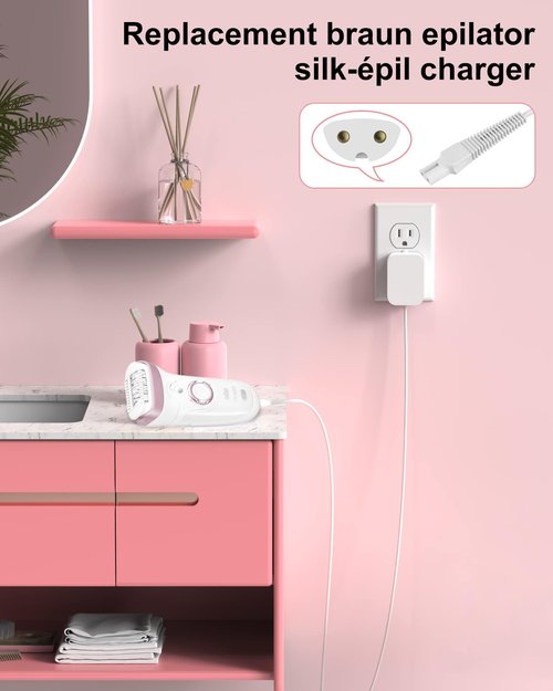 ADRICY for Braun Silk Epil 9 Charger Compatible with Braun Epilator Silk 9 7 5 9-720 9-300 9-890 9-030 9-880 5-810 5-620 and Face Epilator Facespa Pro 910 911 921