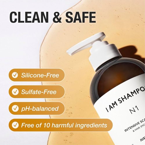 JUST AS I AM Squalane Moisturizing Shampoo - 16.2 fl oz for Balanced Scalp & Soft, Hydrated Hair