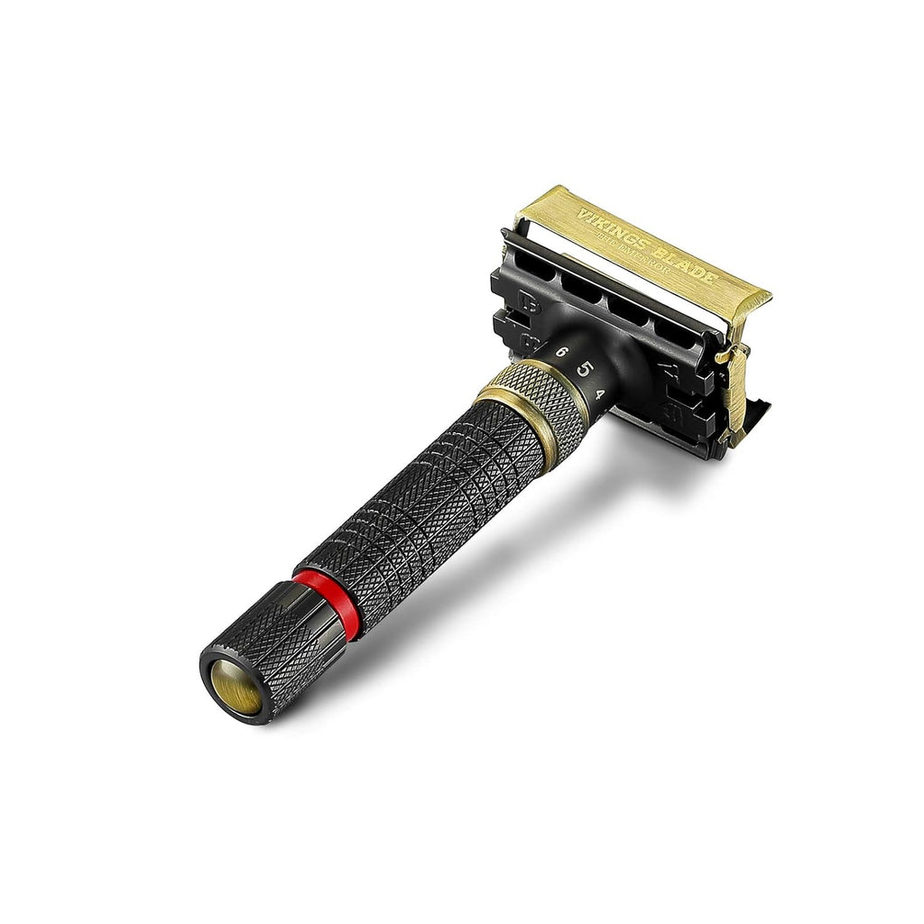 VIKINGS BLADE Adjustable Double Edge Safety Razor - Eco-Friendly & Smooth Shaving Experience | Luxury Case Included