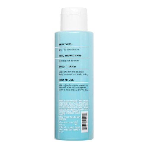 e.l.f. SKIN Daily Cleanser - Hydrating Face Cleanser with Hyaluronic Acid | Vegan & Cruelty-Free