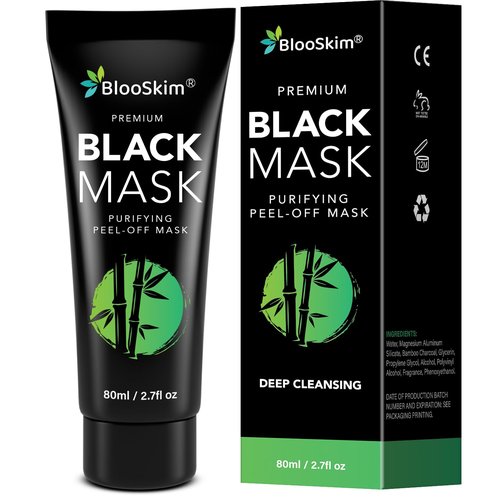 Blooskim Blackhead Remover Mask for Face: Black Peel Off Face Mask – Charcoal Peel Off Face Mask for Oily & Combination Skin – Refreshing Botanical Formula, 2.8 fl oz