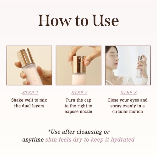 DEARDAHLIA Endless Skin Cream Mist 100ml - Vegan Dual-Layer Hydrating Face Mist, Deep Moisture & Glow Boost. Before & After Makeup Facial Spray. K-Beauty Korean Skincare