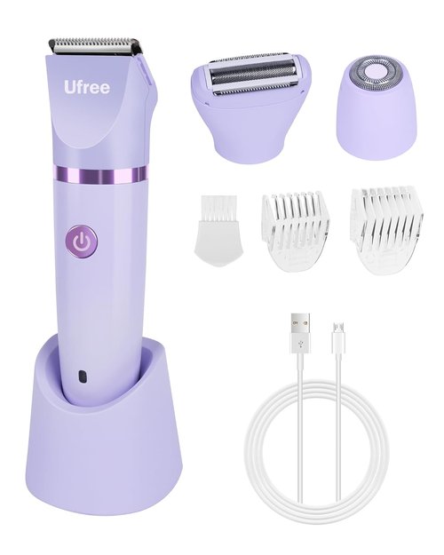 Ufree Bikini Trimmer - Rechargeable Electric Razor for Women | IPX7 Waterproof, Purple