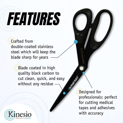 Kinesio Pro Scissors with Holster, Right Handed Bandage Scissors, for Use with Kinesio Therapeutic Elastic Tape