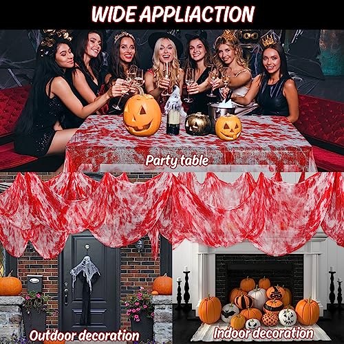 Halloween Red Bloody Creepy Cloth 500 x 87 Inch - Spooky Gauze for Haunted House Decorations - Variation of THIS listing