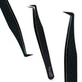 My Lash Tools Mega Boot Volume Fiber Tip Lash Tweezer – MEGA GRIP QUEEN, Diamond Grip, Professional Eyelash Extension Tweezers, Lash Artist Tool (Black)