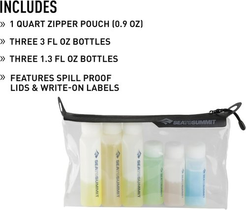 Sea to Summit Travel System - TSA-Approved Clear Zip Pouch with Travel Bottles & Packing Cube