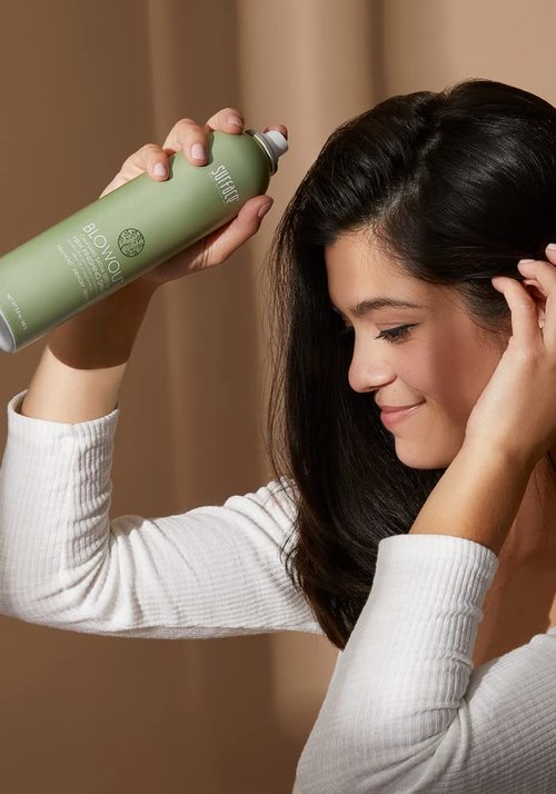 SURFACE Hair Blowout Firm Hair Spray for Women and Men, 8.8oz - Heat Protecting, Volumizing, Lychee and Maracuja Oil - Premium Blowout Hair Products for Styling
