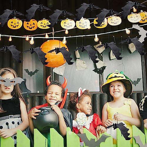 Halloween Hanging Bats Set of 12 Rubber Spooky Flying Bat Decorations