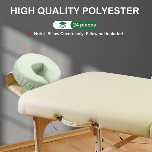 Macarrie 24 Pcs Face Cradle Covers for Massage Table Microfiber Reusable Soft Thicker Massage Table Headrest Covers Bulk Oil Proof Cradle Head Rest Sheets for Spa Beauty Salons(Sage)
