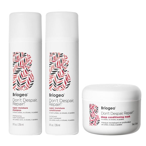 Briogeo Don’t Despair, Repair! Damage-Repair Trio - Moisture Shampoo, Conditioner & Mask | Vegan & Sulfate-Free | 3 x 8 fl oz