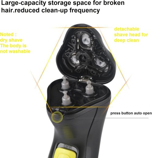 Skiennix Professional Corded Electric Shaver - 3D Rotary Design for Close Shave | Pop-Up Trimmer Included