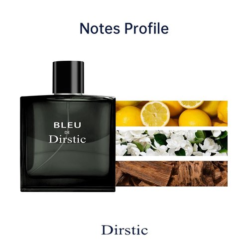 Dirstic Blue De For Men Perfume - Woody Aromatic Eau De Toilette | Long-Lasting Masculine Scent 3.4 Fl Oz/100ML
