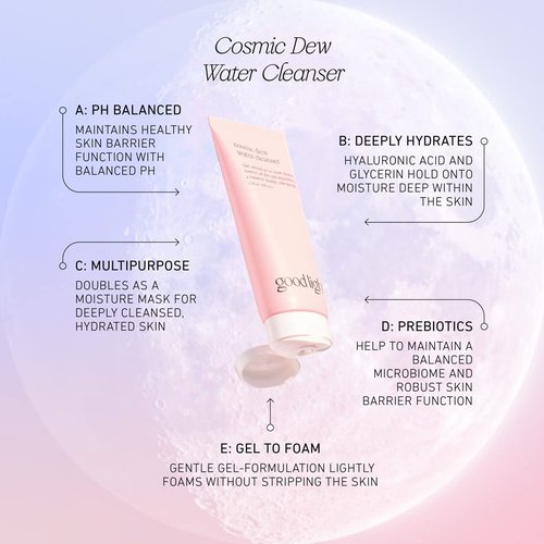 Cosmic Dew Water Cleanser by Good Light - Hydrating Gel-to-Foam Face Wash for Sensitive Skin | 3.38 fl oz