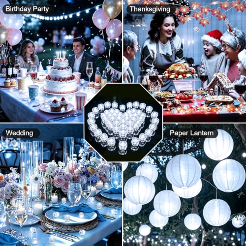 Mini Flash Diamond Balloon Lights - 24 White LED Party Decor Set