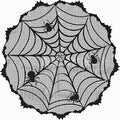 Halloween Lace Tablecloth with Spider Web Design, 40 Inch Spooky Party Decor
