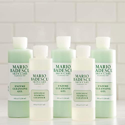 Mario Badescu Enzyme Cleansing Gel - Oil-Free Facial Cleanser with Papaya & Grapefruit Extract | Exfoliating for All Skin Types
