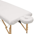 Saloniture 2-Piece Waterproof Massage Table Sheet Set - Includes Machine Washable Fitted Sheet and Face Cradle Cover - Natural