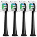 HUACO CARE Replacement Toothbrush Heads, 4 Brush Heads Compatible with H6 Plus, Dupont Bristle Black