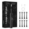 Sonic Electric Toothbrush for Adults,Rechargeable 240 Days Battery Life with 2500mAH Large Capacity, 8 Pack Quality Brushheads,3 Classic Brushing Modes,2 Min Smart Timer Battery Toothbrush,Black