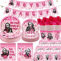 Pink Halloween Party Tableware Set - Plates, Napkins, Cups & Decorations