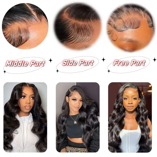 2x6 HD Lace Closure Body Wave Human Hair 16inch Real HD Transparent 100% Brazilian Virgin Middle Part Pre Plucked with Baby Hair Natural Color Kim K 2x6 Closure