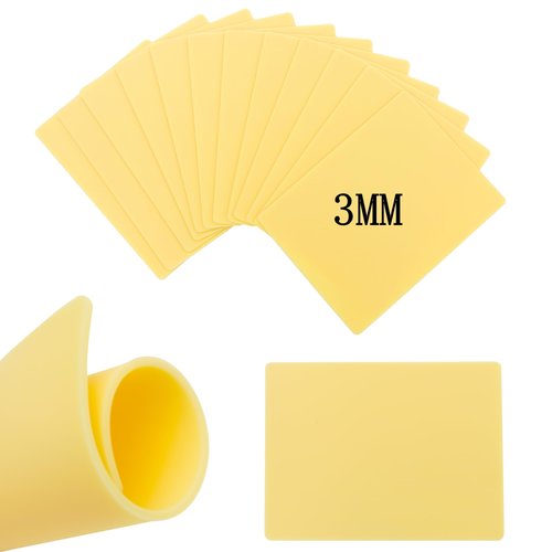 3MM Blank Tattoo Practice Skin,New Star Tattoo 12Pcs Double Sides Thick Fake Skin Tattoo Practice 8×6 in Soft Practice Skin for Beginners and Experienced Artists Microblading Tattoo Supplies, Beige