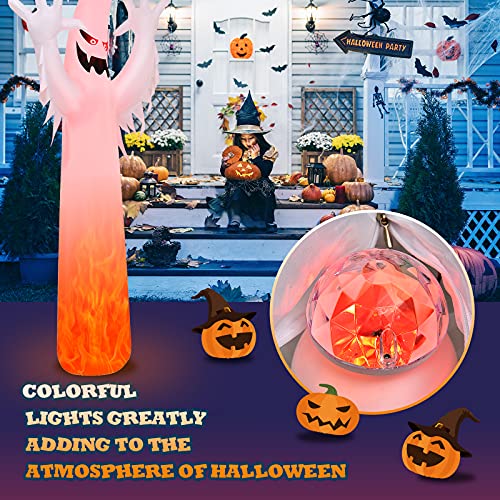 12 Ft Halloween Inflatable Ghost with Rotating Flame LED Lights Garden Decor