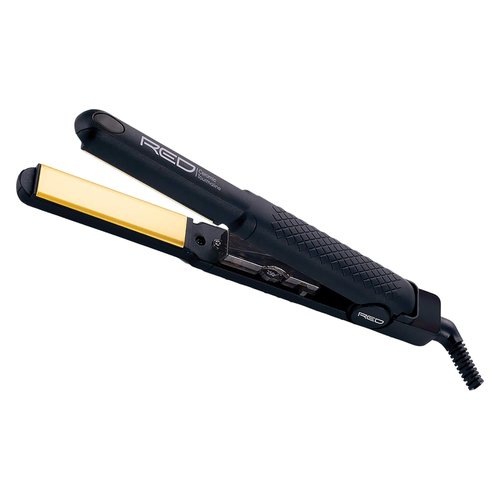 Kiss Products Red Ceramic Tourmaline Flat Iron - 0.75 Inch Professional Hair Straightener