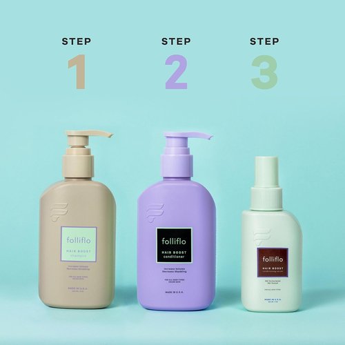 Folliflo Hair Boost Leave-In Conditioner Spray | Lightweight Daily Serum for Thicker Hair - 90 Day Supply