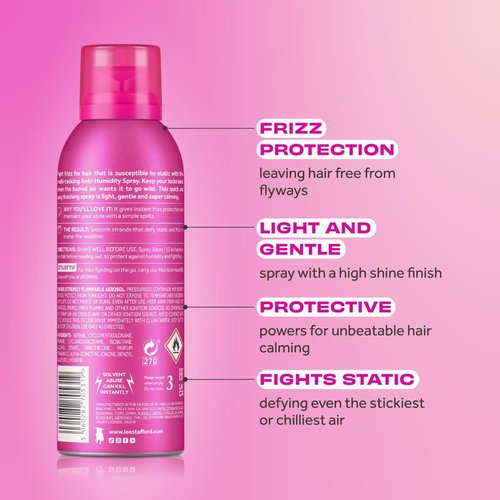 Lee Stafford Frizz Control Hair Spray - Lightweight Anti-Humidity Shine Mist, 4.5 Oz | Weatherproof Shield