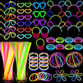 248 Pcs Glow Sticks Party Favors Kit with Connectors for DIY Necklaces Glasses Bracelets