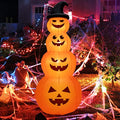 8 Ft Inflatable Pumpkin Halloween Decor with 4 Pumpkins & LED Lights - Yard & Garden
