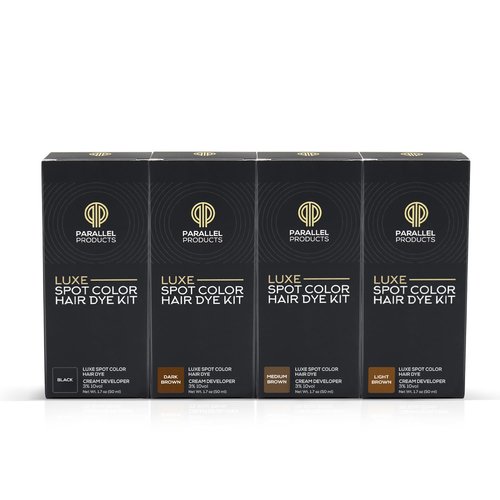 Parallel Products - Luxe Black Cream Hair Dye - 25mL Professional Spot Coloring Kit | Covers Grey Hair