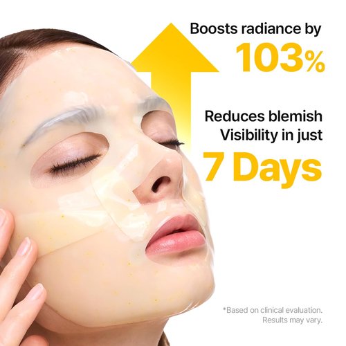 GOODAL Green Tangerine Vita C Gel Mask, Deep Moisturizing Hydrogel Essence, Vitamin C Face Mask for Glass & Glow Skin, Overnight Facial Mask, Jelly Mask for Sensitive Skin, Korean Skin Care, 5EA