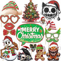 Halloween Christmas Photo Booth Props Set - 16 Gothic Holiday Decorations