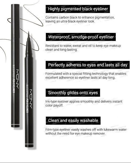 MACQUEEN Waterproof Pen Eyeliner - Long-Lasting Brown Black Formula for Perfect Precision
