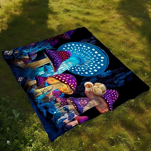Blacklight Wall Tapestry for Bedroom - Fantasy UV Reactive Moon Art - 91 x 71 Inches Variation C
