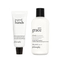 Philosophy Pure Grace Body Emulsion & In Good Hands Unscented Hand Cream Bundle - 8 Fl Oz & 1 Fl Oz