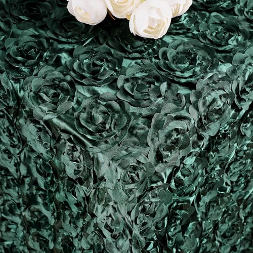 Dark Green Rosette Satin Tablecloth 60 x 102 Inch Wedding Overlay - Variation of THIS listing