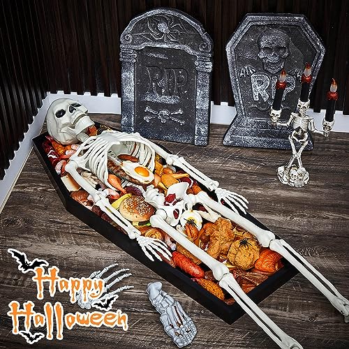 Halloween Charcuterie Board Coffin Tray - Large Wooden Gothic Serving Platter - Black, Basic Style