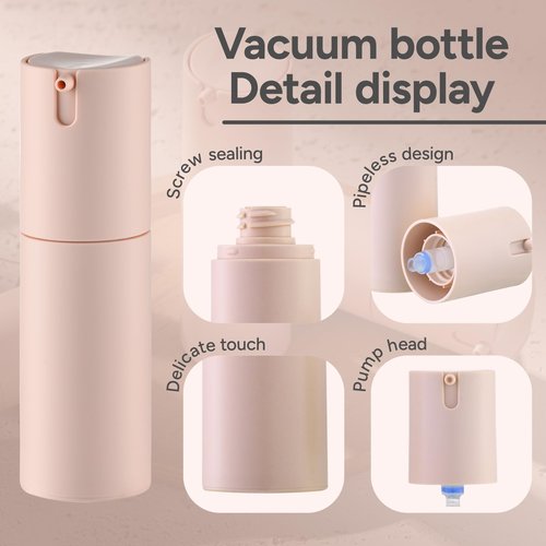 Lulupack 1 oz Airless Pump Bottles, Travel Lotion Container, Skincare Containers for Moisturizer(Plastic, Multicolor, 3Pcs)