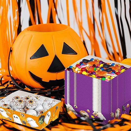 Halloween Paper Food Trays 60PCS Disposable Snack Holders for Parties