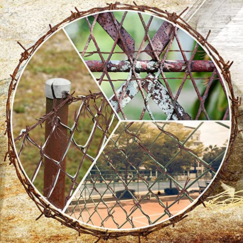 Funrous 8 Pcs Rusty Barbed Wire Garland for Halloween Western Party Decor - 60 Feet