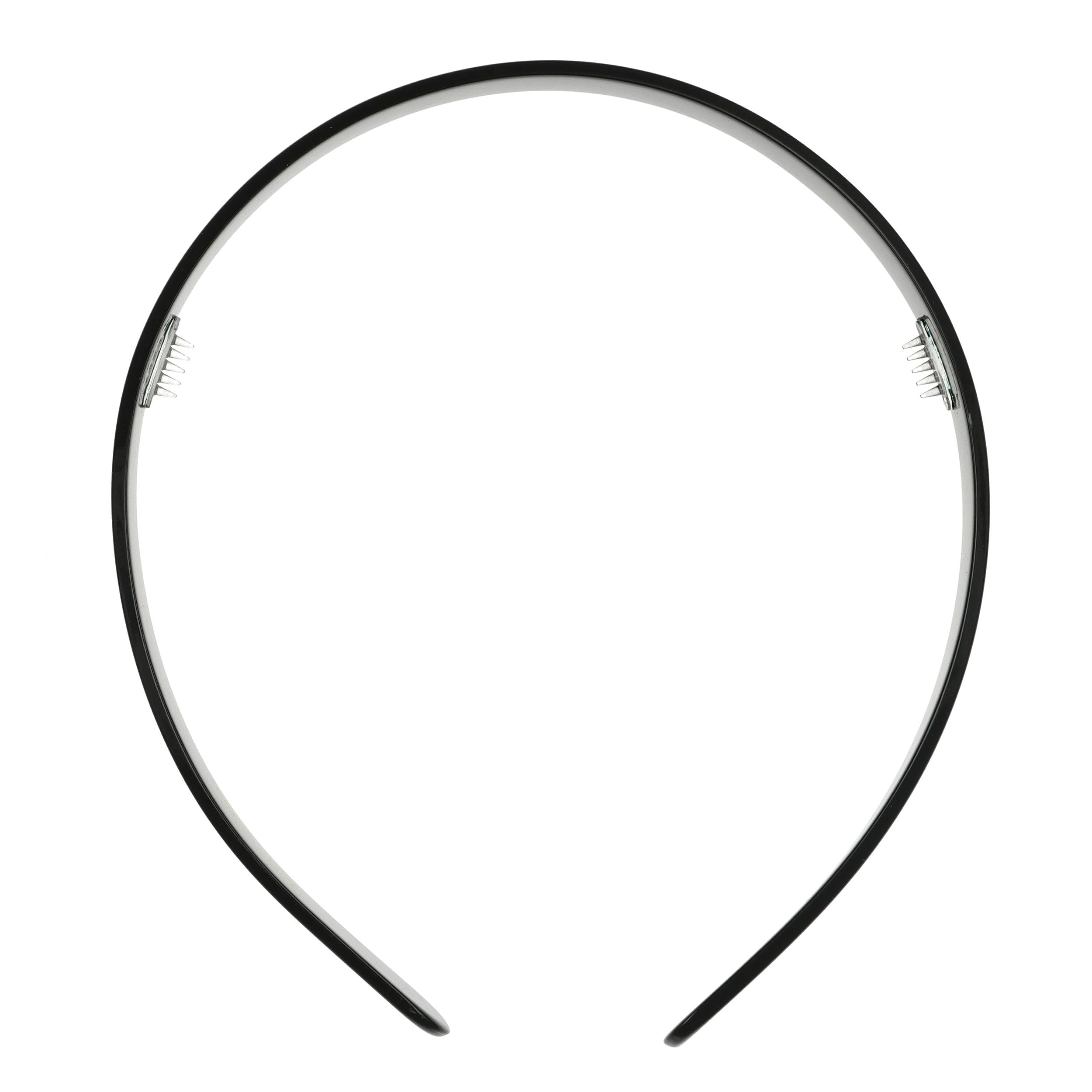 White Headband for Women, France Luxe 1/2" Ultracomfort, Flexible Fit Plastic Headband with Gentle Teeth, Comfortable, All-Day Hold, Alba Ivory