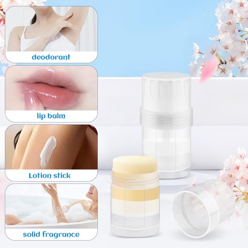10 Pack 30g/1oz Empty Platic Deodorant Containers Top-Fill Deodorant Bottles Refillable Twist-Up Deodorant Tubes For DIY Deodorant Lip Balm Aromatherapy Lotion Stick (clear)