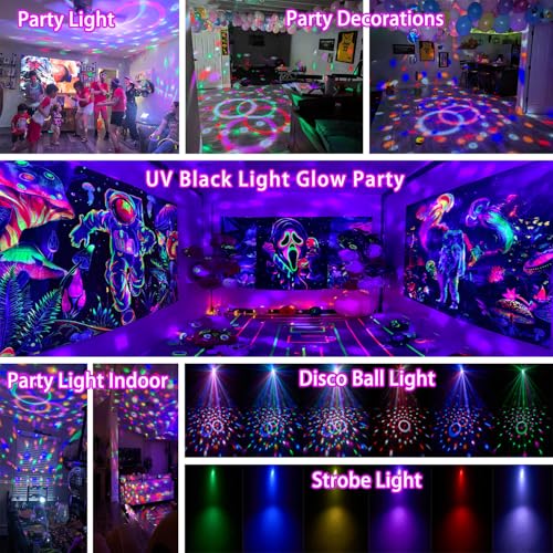 Sound Activated LED Disco Ball Light with Remote, 6 Colors for Parties & Events