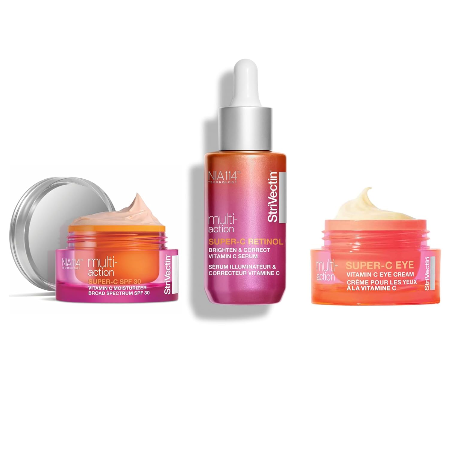 StriVectin Super-C Bundle | Multi-Action Eye Cream, Retinol & Moisturizer with Daily Sunscreen