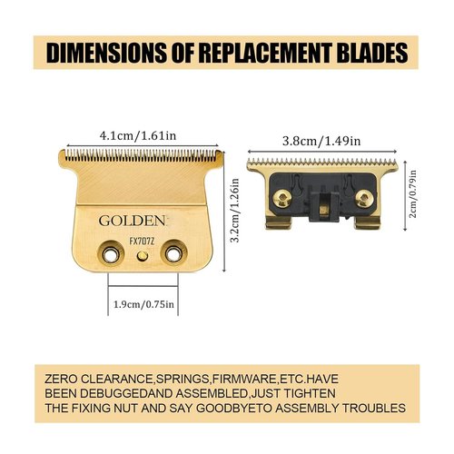 BaByliss PRO Gold FX707Z DLC Replacement Blades - Compatible with FX787 & FX726 Trimmers | 2-Pack